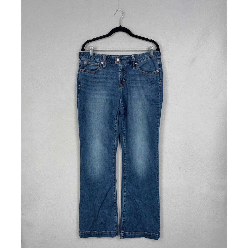 Gap Jeans Women 12L Blue Solid Long & Lean Low Rise Denim Classic Casual